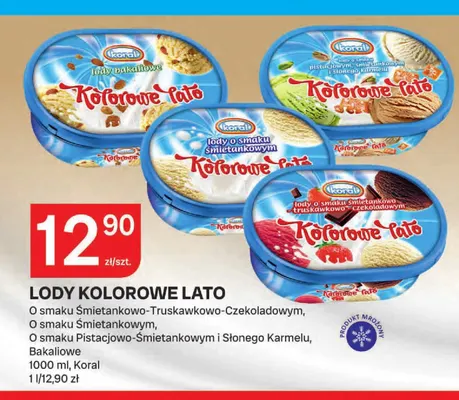 Lody Kolorowe Lato o smaku śmietankowo-truskawkowo-czekoladowym promocja w Chorten