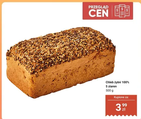 Chleb żytni 100% 5 ziaren promocja w Dino