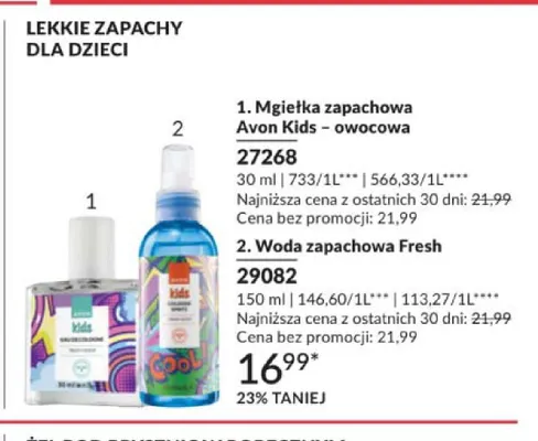 Woda zapachowa Fresh Avon Kids promocja w AVON