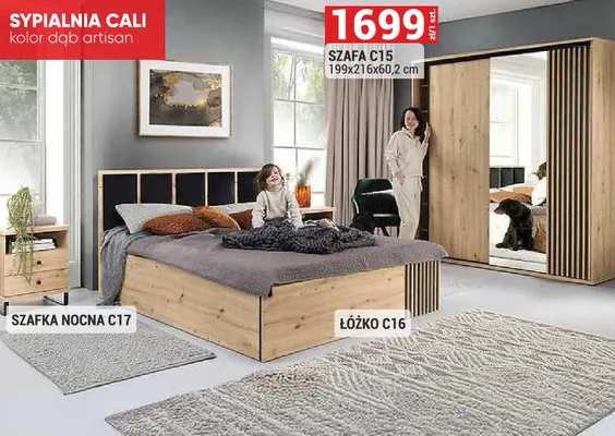 Szafka nocna C17 48x50x40 cm promocja w Merkury Market