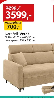 Narożnik Verde promocja w Black Red White