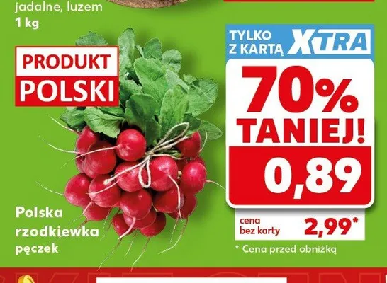 Polska rzodkiewka pęczek promocja w Kaufland