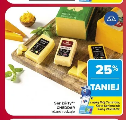 Ser żółty Cheddar Red promocja w Carrefour