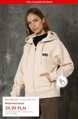 Bluza damska rozpinana Lucky Life promocja w Sinsay