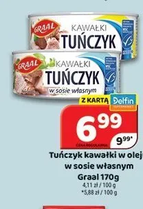 Tuńczyk kawałki w sosie własnym Graal promocja w Delfin