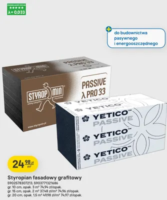 Styropian fasadowy grafitowy gr. 15 cm promocja w Castorama