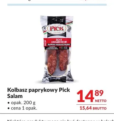 Kolbasz paprykowy Pick Salam promocja w Makro