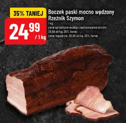 Boczek paski mocno wędzony Rzeźnik Szymon promocja w POLOmarket
