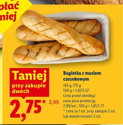 Bagietka z masłem czosnkowym promocja w Lidl