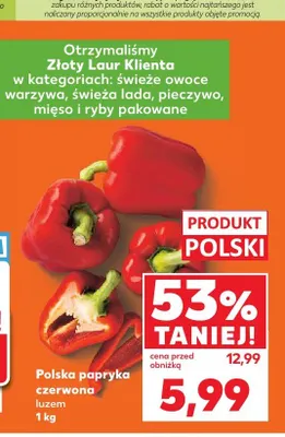 Polska papryka czerwona luzem promocja w Kaufland
