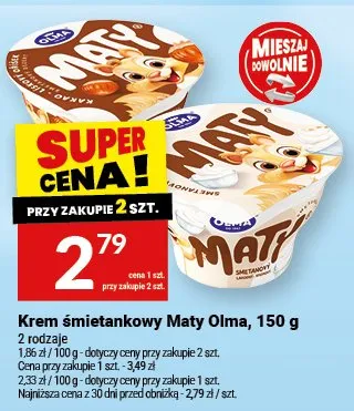 Krem śmietankowy Mały Olma promocja w Twój Market