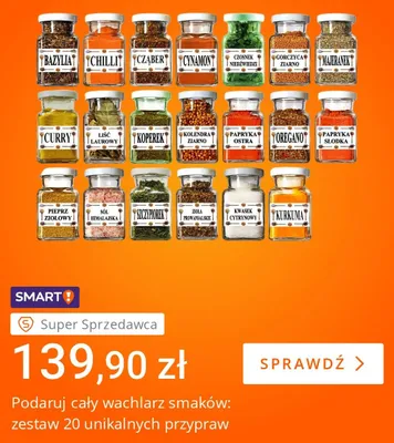 Zestaw 20 unikalnych przypraw w słoiczkach promocja w Allegro