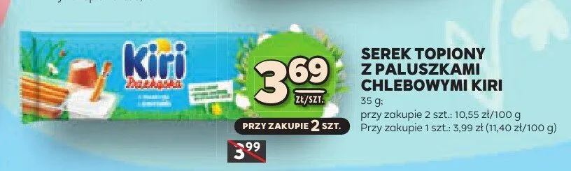 Serek topiony z paluszkami chlebowymi promocja w Stokrotka