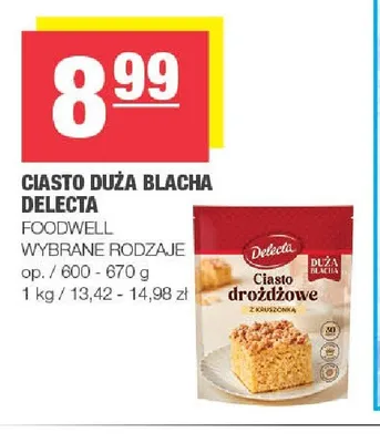 Ciasto duża blacha Delecta promocja w SPAR