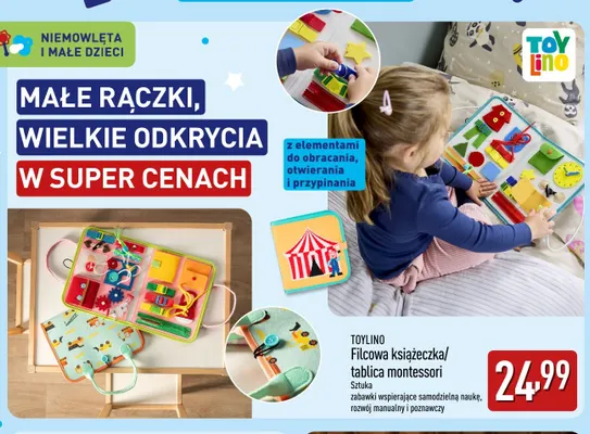 Tablica montessori Toylino promocja w Aldi