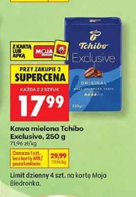Kawa mielona Tchibo Exclusive Original promocja w Biedronka