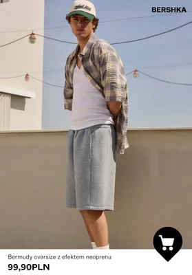 Bermudy oversize z efektem neoprenu Bershka promocja w Bershka