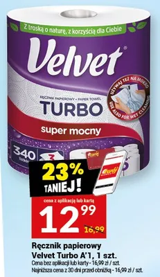 Ręcznik papierowy Velvet Turbo A'1 promocja w Twój Market