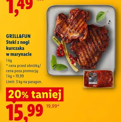 Steki z nogi kurczaka w marynacie GRILL&FUN promocja w Lidl