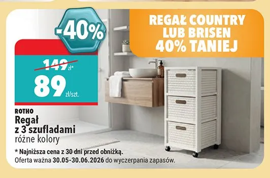 Regał z 3 szufladami Rotho promocja w Biedronka