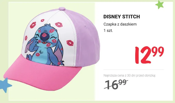 Czapka z daszkiem DISNEY STITCH promocja w Rossmann