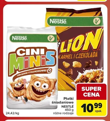 Płatki śniadaniowe Lion Nestlé promocja w Carrefour Market