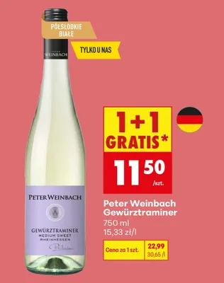 Wino Gewürztraminer Medium Sweet Rheinhessen promocja w Biedronka