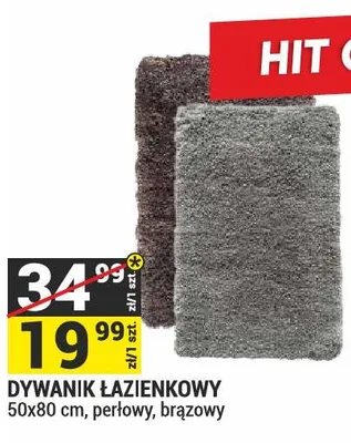Dywanik łazienkowy 50x80cm perłowy brązowy promocja w Merkury Market