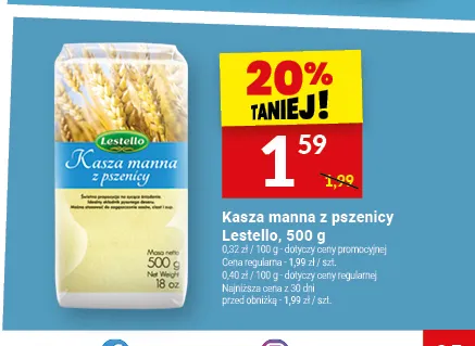 Kasza manna z pszenicy Lestello promocja w Twój Market