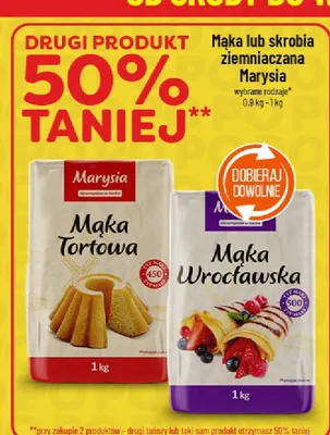 Mąka tortowa lub skrobia ziemniaczana Marysia promocja w POLOmarket