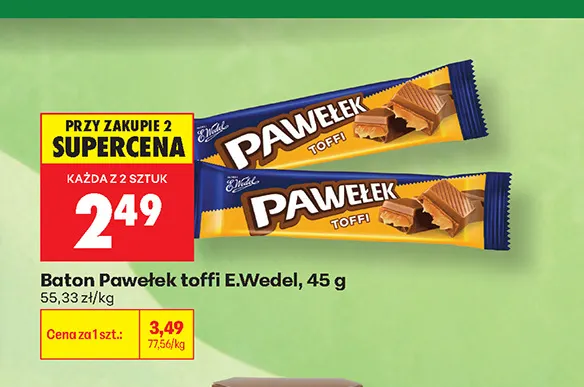 Baton Pawełek toffi E.Wedel promocja w Biedronka