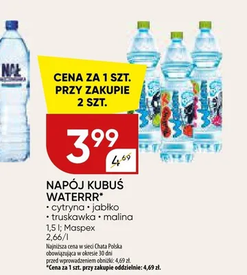 Napój Kubuś Waterrr malina promocja w Chata Polska