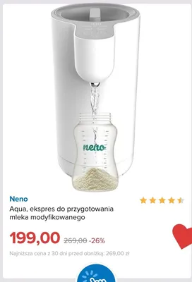 Ekspres do przygotowania mleka modyfikowanego Neno Aqua promocja w Smyk