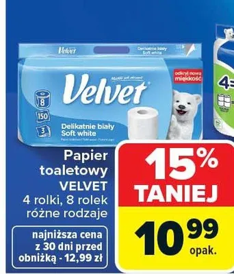 Papier toaletowy delikatnie biały promocja w Carrefour