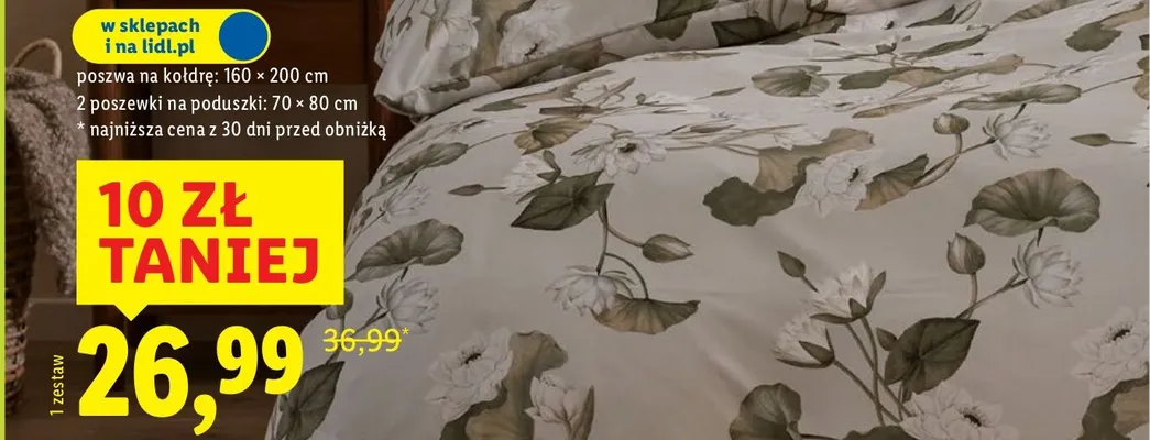 Pościel z mikrowłókna satynowego 160x200cm promocja w Lidl