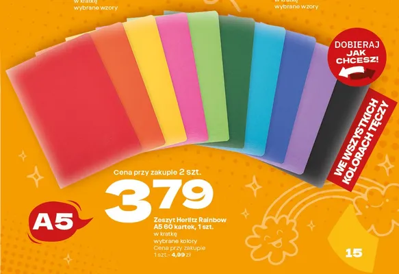 Zeszyt Herlitz Rainbow A5 60 kartek promocja w Twój Market