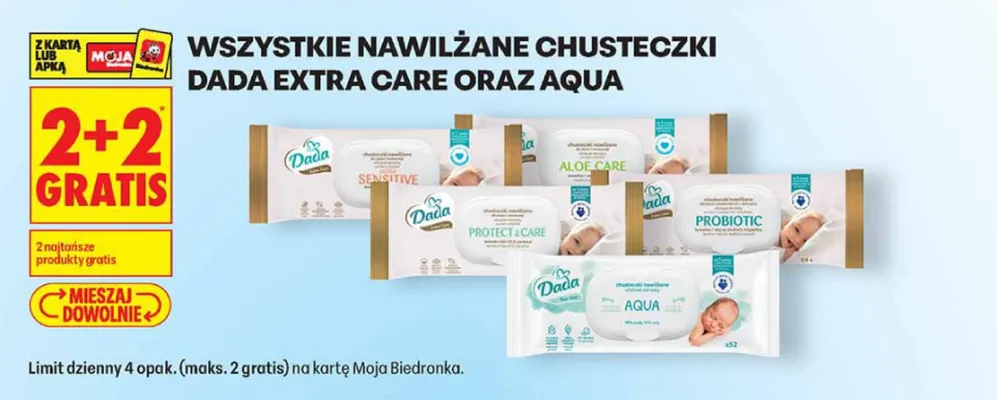 Chusteczki nawilżane Dada Sensitive promocja w Biedronka