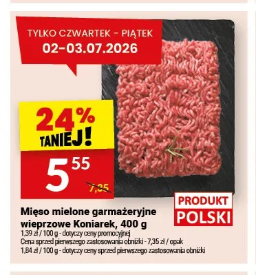 Miśo mielone garmażeryjne wieprzowe Koniarek promocja w Twój Market