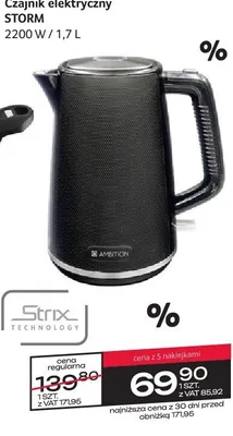 Czajnik elektryczny AMBITION STORM 2200 W / 1,7 L promocja w Selgros