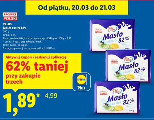 Masło ekstra 82% promocja w Lidl