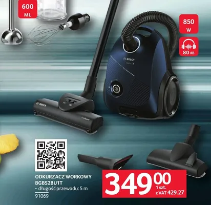 Odkurzacz workowy Bosch BGBS2BU1T promocja w Selgros