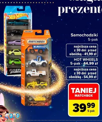 Samochodziki Hot Wheels 5-pak promocja w Carrefour Market