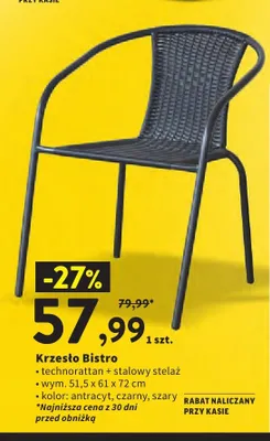 Krzesło Bistro promocja w Intermarche