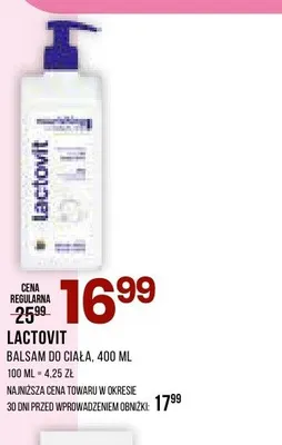 Balsam do ciała Lactovit promocja w Drogerie Natura