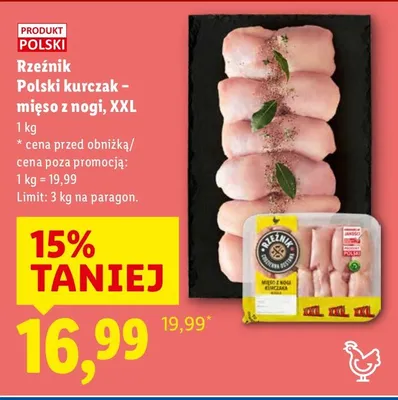 Rzeźnik Polski kurczak - mięso z nogi XXL promocja w Lidl