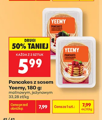 Pancakes z sosem jeżynowym Yeemy promocja w Biedronka