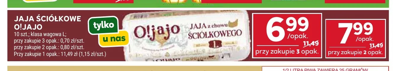 Jaja ściółkowe O!jajo wagowa L 10 szt promocja w Stokrotka
