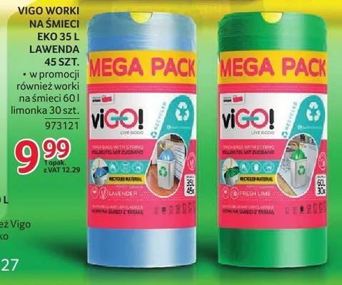 Worki na śmieci eko Vigo limonka 60l promocja w Selgros