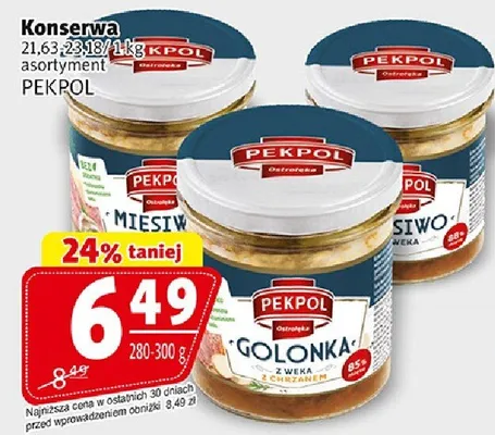 Konserwa golonka z wieprzowiną 280-300g promocja w Prim Market