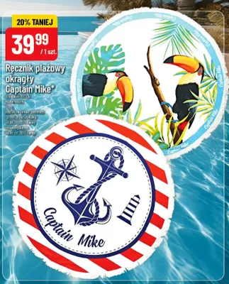 Ręcznik plażowy okrągły Captain Mike promocja w POLOmarket